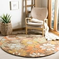 thumbnail image 3 of SAFAVIEH Soho Bliss Floral Wool Area Rug, Brown/Multi, 6' x 6' Round, 3 of 11