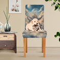 thumbnail image 4 of Yayeee 4 Pack Dining Chair Covers Stretch Parson Chairs Slipcovers Seat Protector, Floating Whale, 4 of 6