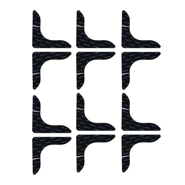 12 Packs Grippers For Rugs Non Slip Rug Pads For Hardwood Floors Hold Rug Corner Side In Place Washable Reusable Carpet Tape Rugs Tape For Area Rugs On Wood & Tile Floor