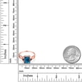 thumbnail image 3 of Gem Stone King 2.74 Cttw London Blue Topaz and Blue Sapphire 18K Rose Gold Plated Silver Ring for Women | Emerald Cut 9X7MM and Round 2MM (Size 7), 3 of 5