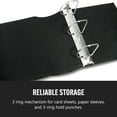 thumbnail image 4 of Bellagio-Italia XL 3-Ring Storage Binder - 600-Sheet Capacity Storage Organizer - File Storage for Presentations, Documents, and Trading Cards - Blank Index Plate on Spine for Custom Labeling - Black, 4 of 6