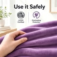 thumbnail image 3 of SUNNY HEAT Electric Blanket Heated Twin 62" x 84" -Fast Heating 9 Levels & 10H Auto off, Warm Soft Fannel Machine Washable, for Bed/Couch/Office, Dark Purple, 3 of 10