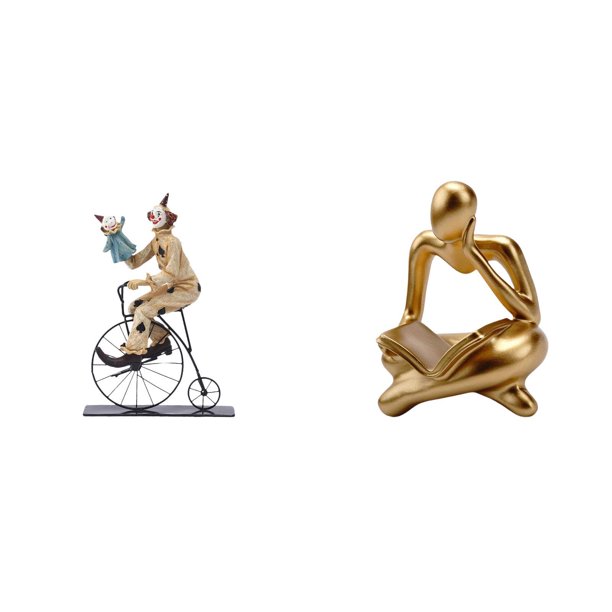 Figuras de payaso,Escultura de payaso,adorno de mesa,Figura de lector abstracto,Estatua de pensador abstracto,arte,artesanías,decoraciones,Figuras humanas decorativas para oficina,objetos