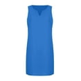 thumbnail image 4 of IROINNID Knee-Length Dress For Women Solid Color Fashion Casual Plus Size Vest Linen Dress Sleeveless V-Neck Sundress, 4 of 9