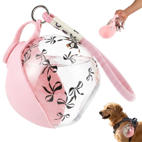 2 in 1 Portable Dog Water Bottle with Foldable Silicone Bowl 285ml Leak Proof Pet Travel Water Dispenser for Walking Hiking