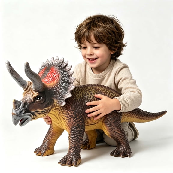 Giant Triceratops Dinosaur Toy – 32 inches Inflatable Lifelike Dinosaur Figure, Jumbo Dino Toys for Kids Toddler 3-5 5-7 Years, Perfect Party Favors, Birthday Gifts