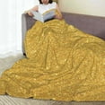 thumbnail image 6 of Zufioo Gold Shiny Fleece Blanket Queen Size,Plush Bed Blanket,Ultra Soft Throw Blanket,Plush Fuzzy Cozy Blanket Perfect for Bed,Couch-50"x40", 6 of 7