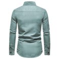 thumbnail image 4 of Aueoeo Mens Dress Shirts Long Sleeve Dress Shirts Cotton Button -Down Shirt Regular Fits Business Shackets Shirts Green L, 4 of 5
