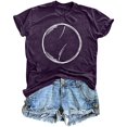 thumbnail image 1 of Mujeres Impreso Casual Top, Manga Corta Crew Cuello Blusa para la Primavera Y el Verano Desgaste, Ligero Imitación Algodón Moda Tee, 1 of 2