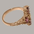 thumbnail image 4 of LBG British Made 10k Rose Gold Natural Diamond & Pink Tourmaline Womens Statement Ring - 33 size options - Size 6.5, 4 of 6