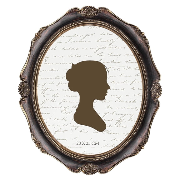 AELS 8x10 Vintage Oval Picture Frame, Antique Photo Frame with Glass Front, Tabletop & Wall Hanging Display