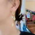 thumbnail image 4 of WILLBEST Juego De Pendientes De Hoja Para Mujer, Pendientes Colgantes De Circonita Con Forma De Hoja, Pendientes Largos De Circonita Con Borlas A La Moda Para Mujer, 4 of 5