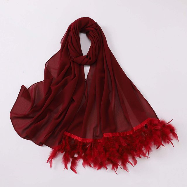 Chapeau Froissé Uni pour Femmes avec Bandeau Rouge et Hijab Ethnique Musulman
