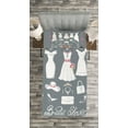 thumbnail image 3 of Ambesonne Dark Grey Quilted Bedspread Set 2 Pcs, Fashion Wedding Dress, Twin Size, Charcoal Grey White, 3 of 3
