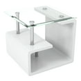 thumbnail image 6 of Furniture of America Neko Glass Top End Table, Glossy White, 6 of 9