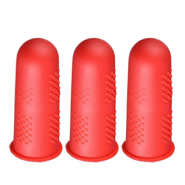 Blekii Silicone Finger Guard Sleeves – Anti-Cut, Anti-Slip & Heat-Resistant Protective Covers 3Pcs Finger Cots Silicone Protective Finger Cots Red