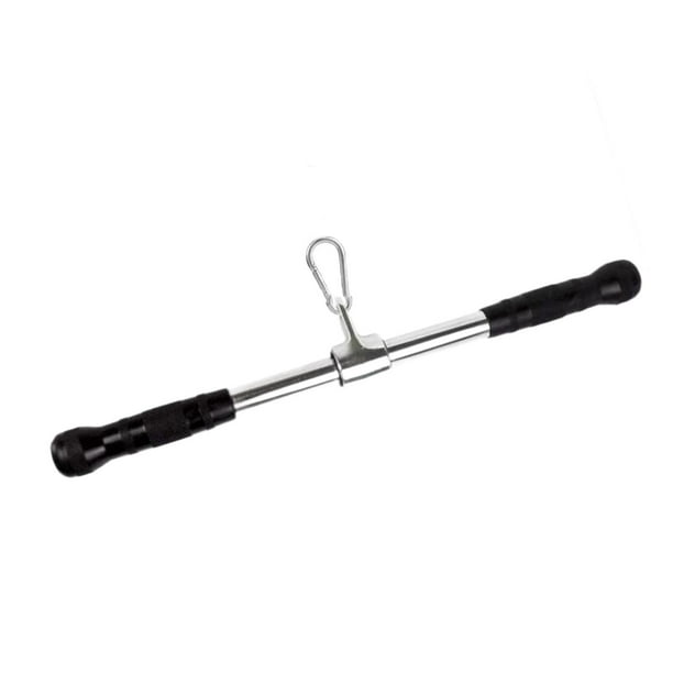Barra de tiroteo Barra Lat Cable añetado Barra recta de acero sólido de servicio pesado con mango sin deslizamiento para el gimnasio Fitness Gym Negro