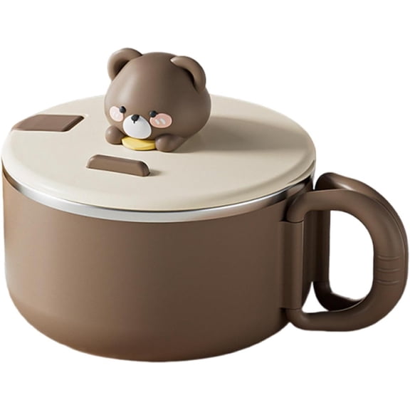 Stainless Steel Bowl 1200ml Portable Soup Container Leak Proof Lid