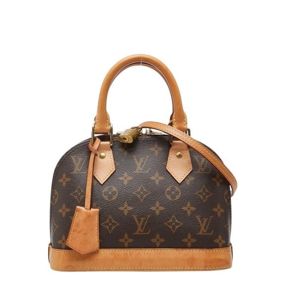 Pre-Owned Louis Vuitton Monogram Alma BB Handbag/Shoulder Bag, 2-Way, M53152, Brown Leather,...