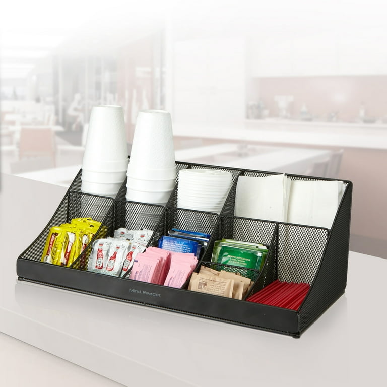 Mind Reader - Trove 7-Compartment Coffee Condiment Organizer - Black