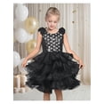 thumbnail image 4 of Sunny Fashion Girls Sequin Ruffled Dress Sleeveless Black Tulle Layered Birthday Party 4 Years, 4 of 6