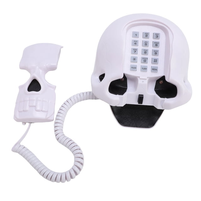 Teléfono de Línea fija de Calavera, Teléfono Con Cable de Calavera, Diseño Único Hd Sound multifuncional Con Marcación de Desconexión ráspida Redialing para la decoración