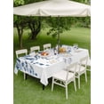 thumbnail image 4 of Outdoor Tablecloths with Umbrella Hole & Zipper, Navy Blue Eucalyptus Tablecloth Rectangle 60x84 Inch, Watercolor Spring Weeping Botanical Waterproof Table Cloth, Patio/Pool/Picnic Table Covers, 4 of 8