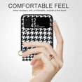 thumbnail image 3 of for Samsung Galaxy Z Flip 3 Wallet Case,Cute Luxury Houndstooth Camellia Card Package Phone Cases with Leather Adjustable Lanyard Flip Protector for Galaxy Z Flip 3 5G 2021 Women Girls, 3 of 16