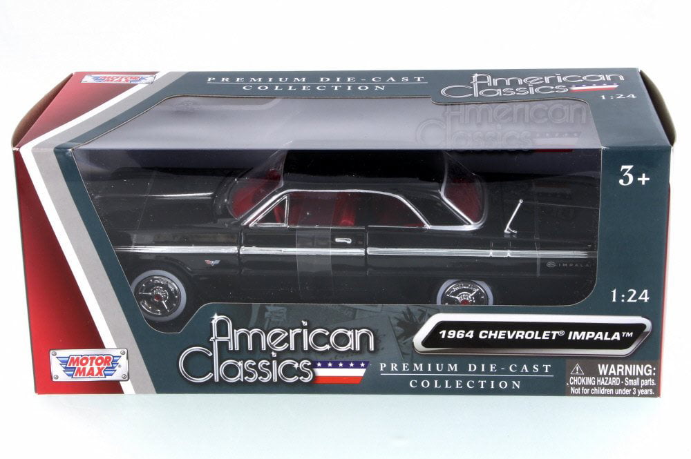 Diecast Car & Display Case Package - 73259AC-BK Chevy Impala, Black - Motor  Max 73259AC-BK - 1/24 Scale Diecast Model Toy Car w/Display Case
