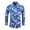 Blue, variant on PBNBP Mens Dress Shirts Floral Print Personality Business Long Sleeve Dress Shirts Vintage Button Down Shirts Turn Down Collar Tops