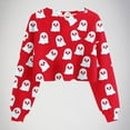 thumbnail image 2 of Xdegoge Womens Cropped Halloween Sweatshirts Ghost Long Sleeve Shirts Crewneck Workout Tops Holiday Graphic T Shirts Pullover Fall Fashion Shirt 2025 Y2K Clothes Going Out Outfits, 2 of 4
