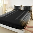 thumbnail image 3 of jejeloiu Abstract Geometric Line Queen Sheet Sets,Black Gray Bed Set For Men Women 4 Pieces, 3 of 7