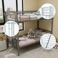 thumbnail image 4 of Twin Over Twin Bunk Bed for Kids Boys Girls, Metal Bunk Bed with Ladders & Guardrail,Convertible 2 Beds,Silver, 4 of 7