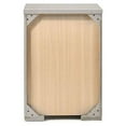 thumbnail image 4 of Benzara BM194362 Wooden Nightstand with Three Spacious Drawers & Metal Handles, White & Silver - 25.47 x 15.35 x 17.72 in., 4 of 5