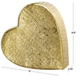 thumbnail image 3 of 9" x 9" Gold Aluminum Slanted Heart Sculpture with Cube Textured Exterior, by DecMode, 3 of 11