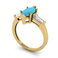 thumbnail image 2 of Clara Pucci 14K Yellow Gold 2ct Turquoise Three-Stone Ring for Women, 2 of 7