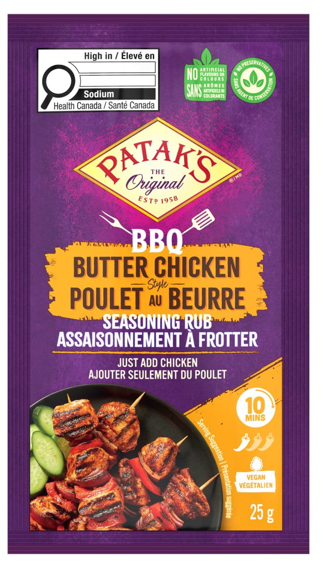 Patak's BBQ Butter Chicken Seasoning Rub, 25g, PATAK'S BBQ BUTTER CHICKEN SEASONING RUB, 25GR