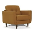 thumbnail image 5 of Leatherette Chair with Tapered Legs and Button Tufted Details, Brown, 5 of 5