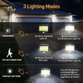 thumbnail image 5 of Luz solar al aire libre inalámbrica Sensor de movimiento IP65 Foco LED impermeable 3 modos Patio de jardín, 5 of 5
