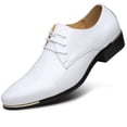 thumbnail image 2 of XIHAHA-zapatos formales de punta estrecha para hombre, calzado de baile de cuero, talla grande, para fiesta de boda y negocios, Primavera, 2 of 5