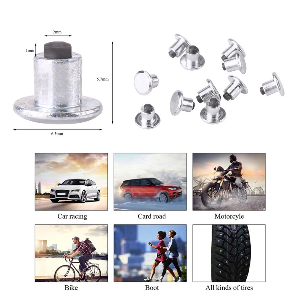 Tebru 100pcs 6.5mm/0.26 Wheel Tyre Stud Screws Snow Tire Spikes for