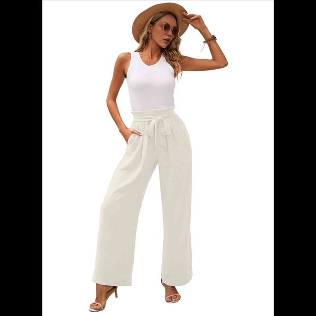Pantalones de Salón Anchos para Mujer, Color , Talla M