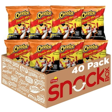 Cheetos Crunchy Flamin' Hot Cheese Flavored Puffed Snack Chips, 1 oz Bags, 40 Count Multipack (Packaging may vary)