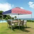 thumbnail image 4 of Summit Living 10 x 10ft Pop up Canopy Tent Straight Legs Instant Canopy for Outside with Wheeled Bag - American flag, 4 of 7