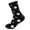 thumbnail image 2 of Women's Soft and Cozy Fuzzy Crew Socks, 4 Pairs, Color 05 Dot Black Blue, 2 of 5