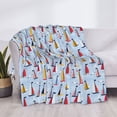 thumbnail image 3 of Uemuo Sailboats And Seagulls Printed Throw Blanket for Couch, Fluffy Fuzzy Blankets for Bed, Sofa, Cozy Flannel Faux Fur Blanket-50"x40", 3 of 6