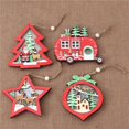 thumbnail image 1 of piezas de adorno navideño hueco de madera, luces LED colgantes, árbol de Navidad, estrella de cinco puntas, coche creativo, corazón de melocotón, Navidad, Año Nuevo y decoraciones navideñas, regalos p, 1 of 5