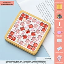 RnemiTe-amo DIY Glass Mosaic Tiles for Crafts,Mixed Color Mosaic Kit with Bamboo Coaster, Crafts for Adults Mosaic, Crafts Materials Package, Mosaic Supplies