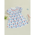 thumbnail image 2 of Okbabeha Toddler Baby Girl 4th of July Outfits Infant Ruffle USA Flag Fourth of July Dress Summer Independence Day Clothes, 2 of 7