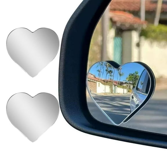 MODANU 2Pcs Heart Shaped Blind Spot Mirror Upgrade HD Heart Car Accessories Wide Angle Rearview Mirror Accessories Fit for Car SUV Truck